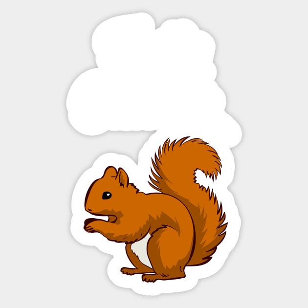 Easily Distracted Squirrel Sticker by CeeGunn